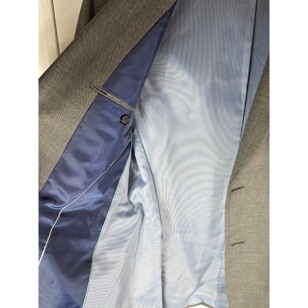 Mens Zara Blazer Sports Coat Gray 2 Button Career Business Professional 40R - Picture 4 of 7